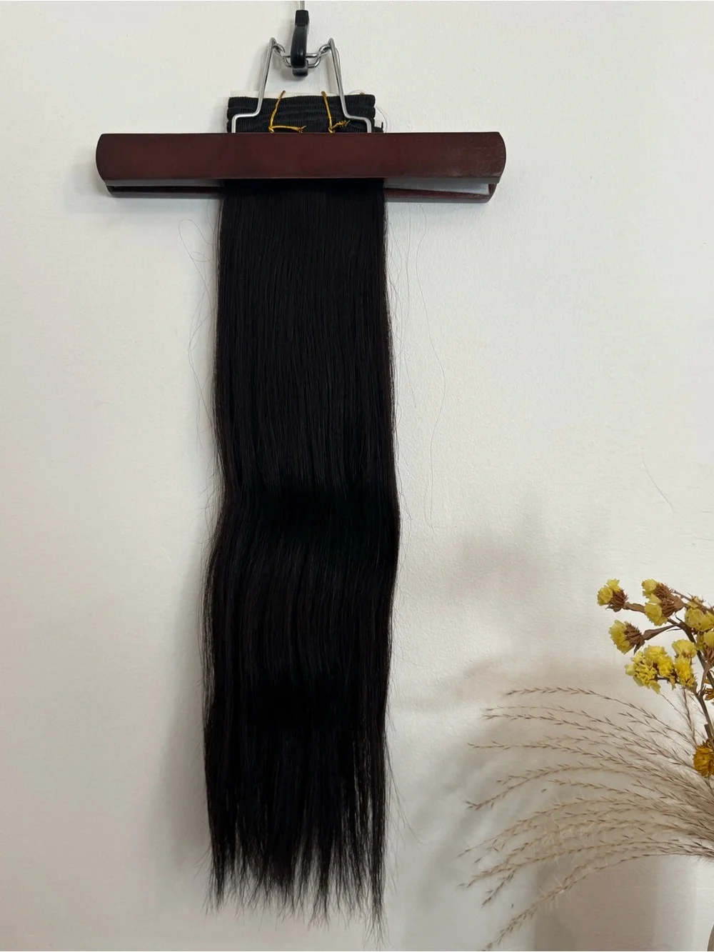 100% Human Hair Extensions Black 18” 100g Natural Straight Weft
